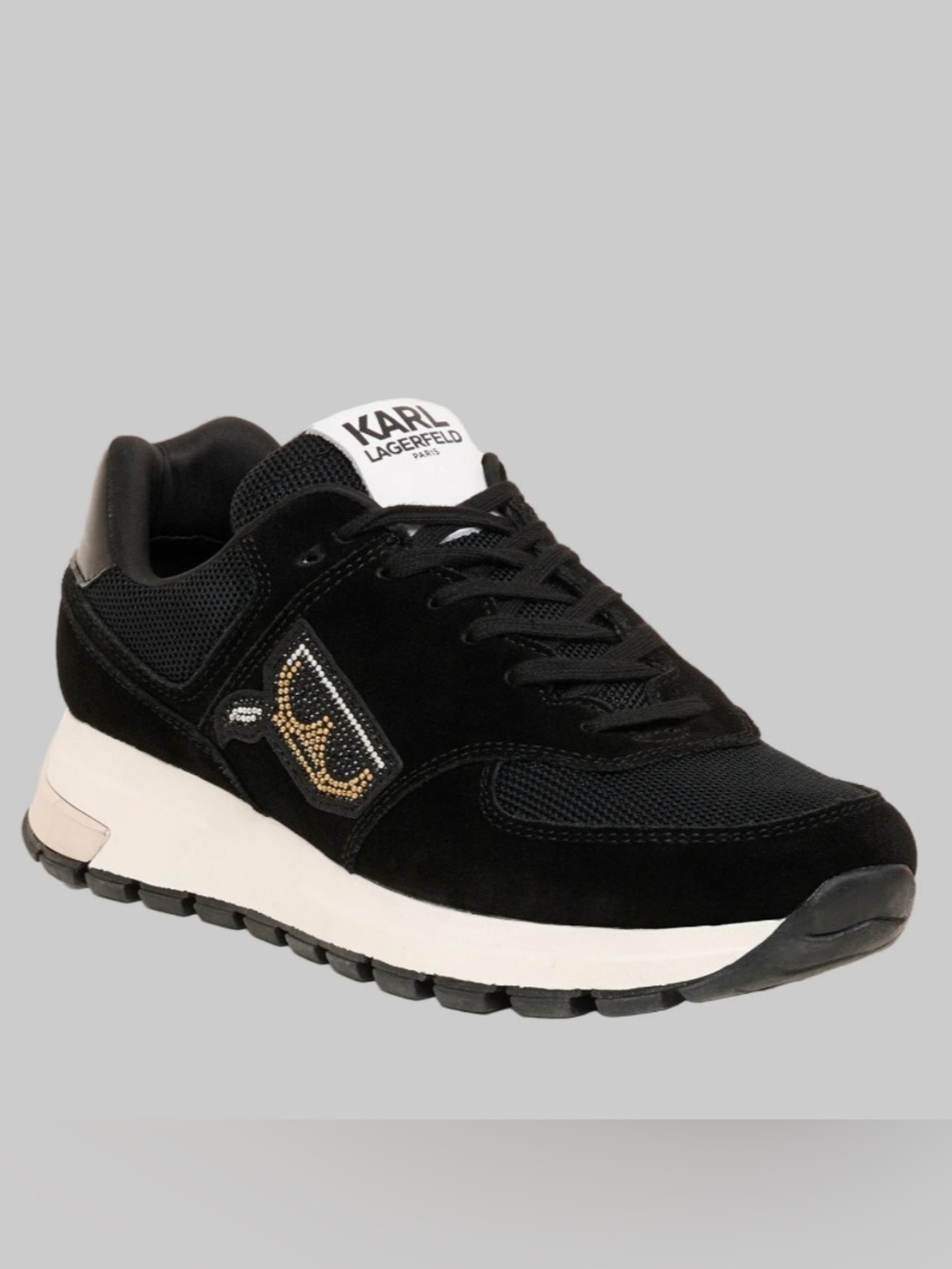 KARL LAGERFELD MAYU CRYSTALS KARL AND CHOUPETTE EMOJI-EMBELLISHED TRAINER SNEAKE